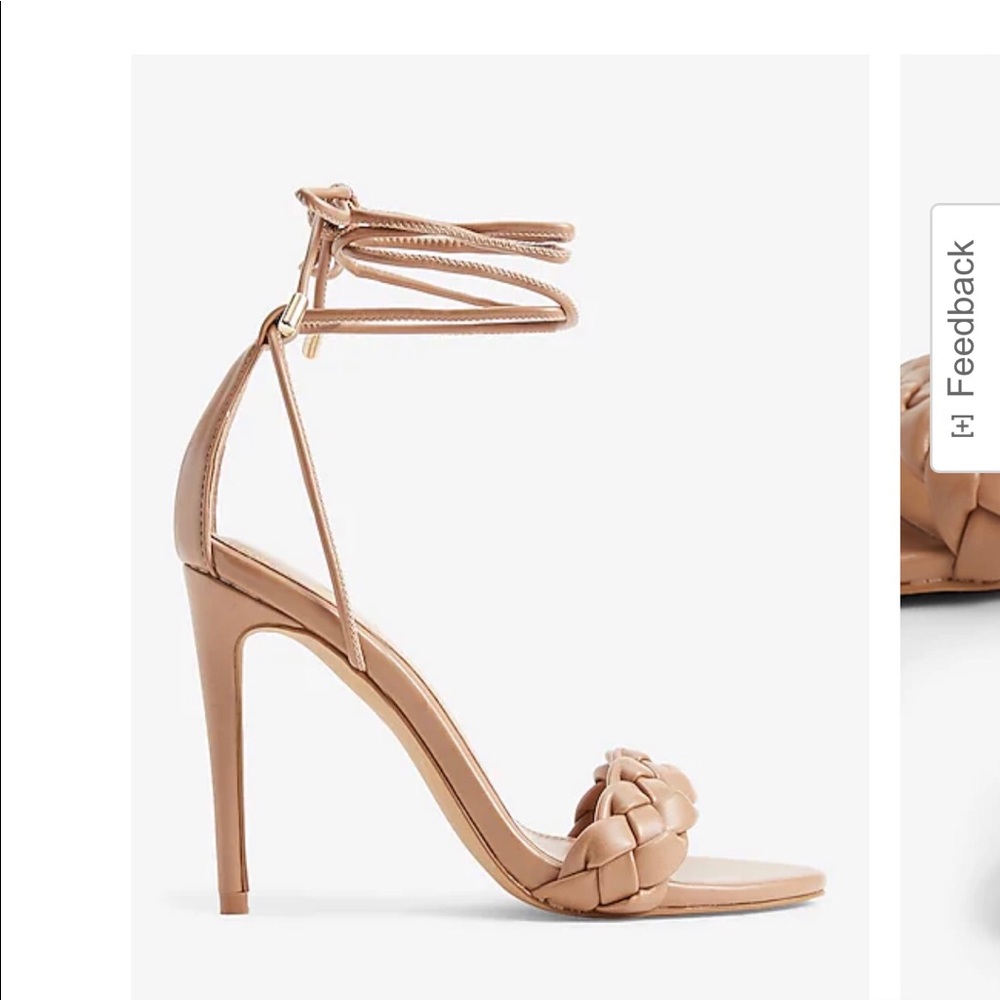 BNWOT Express braided nude high heels